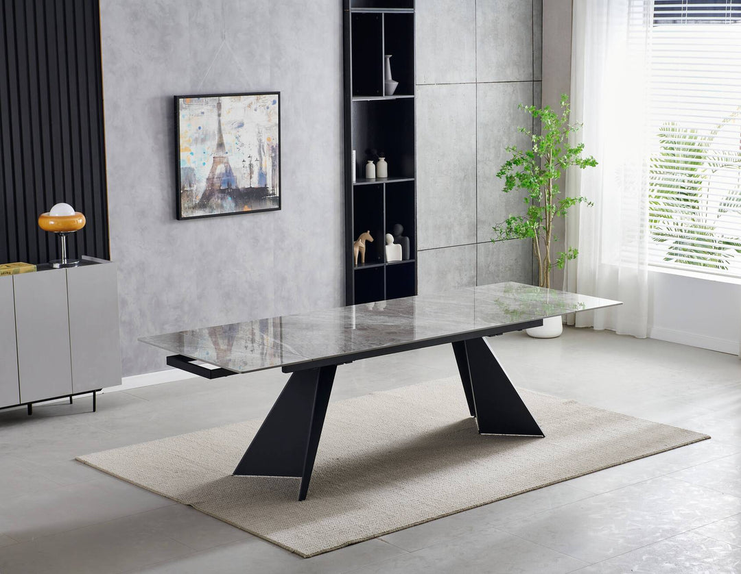 Chicago 180-260CM Ceramic Marble Grey Extending Dining Table