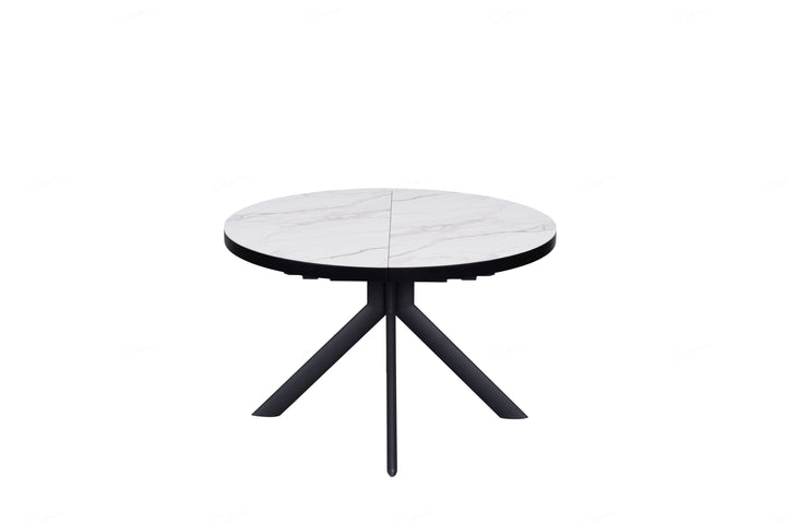 Danello 120-160cm Oval Round White Ceramic Marble Dining Table