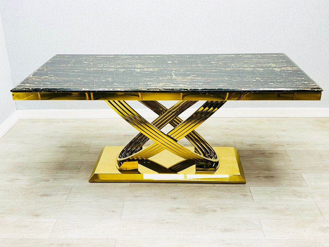 Elina Gold Marble 120cm Coffee Table In 2 Colours