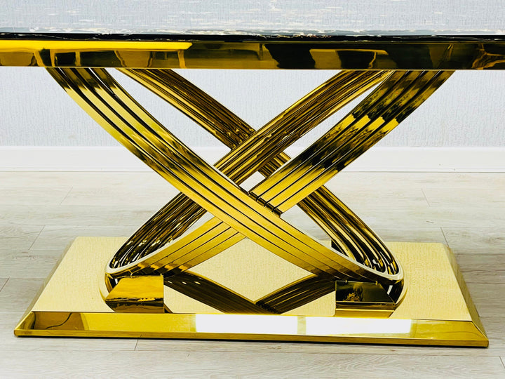 Elina Gold Marble 120cm Coffee Table In 2 Colours