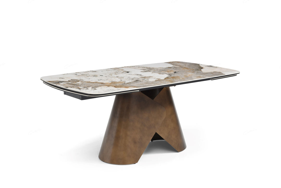 Feretti 180-260cm Italian Pandora Ceramic Marble Side Extending Dining Table