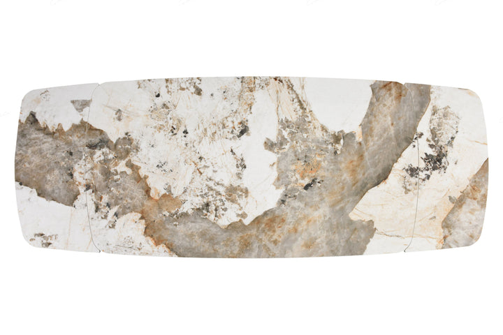 Feretti 180-260cm Italian Pandora Ceramic Marble Side Extending Dining Table