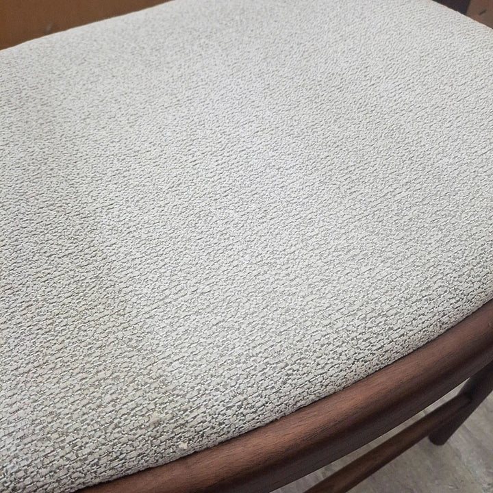 Fern Walnut Dark Wooden Ivory Boucle Fabric Bar Stool