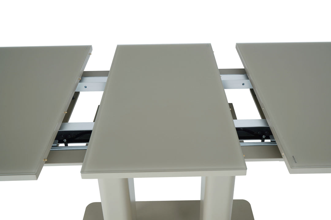 Freya 120-160cm Cashmere Ceramic Marble Extending Dining Table