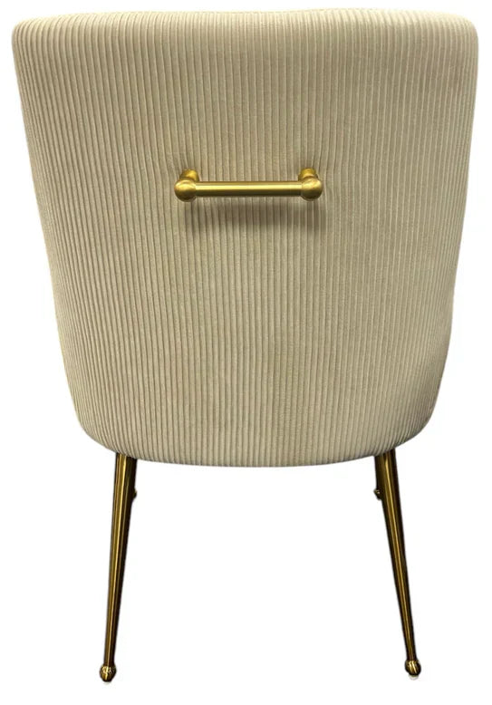 Milan Gold Handle Knocker Plush Velvet Dining Chair Gold Legs In 2 Colours