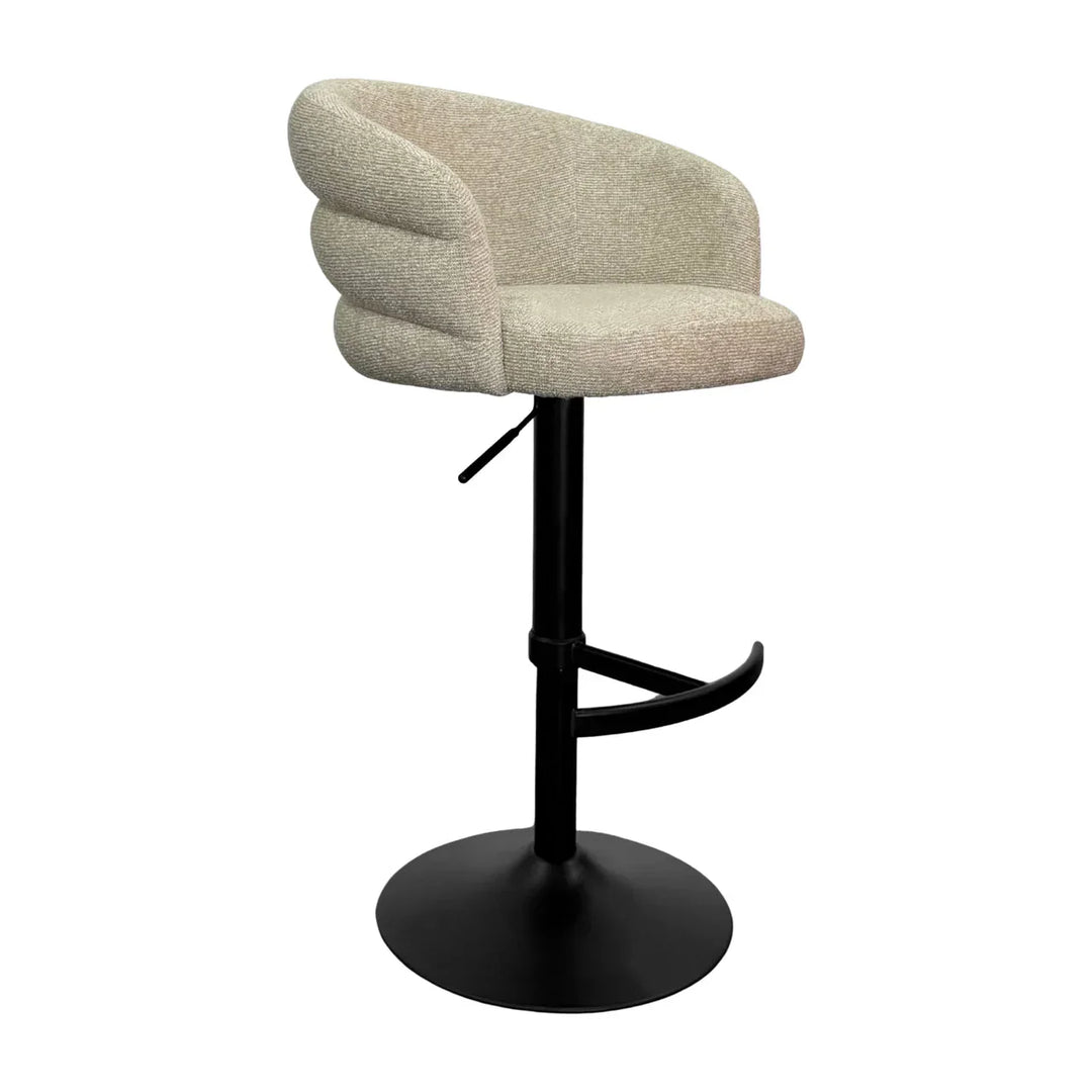 Richmond Interiors Nikki Biscotti Chenille Swivel Bar Stool