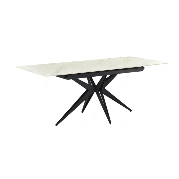 Nova 160-200cm White/Gold Ceramic Marble Extending Dining Table