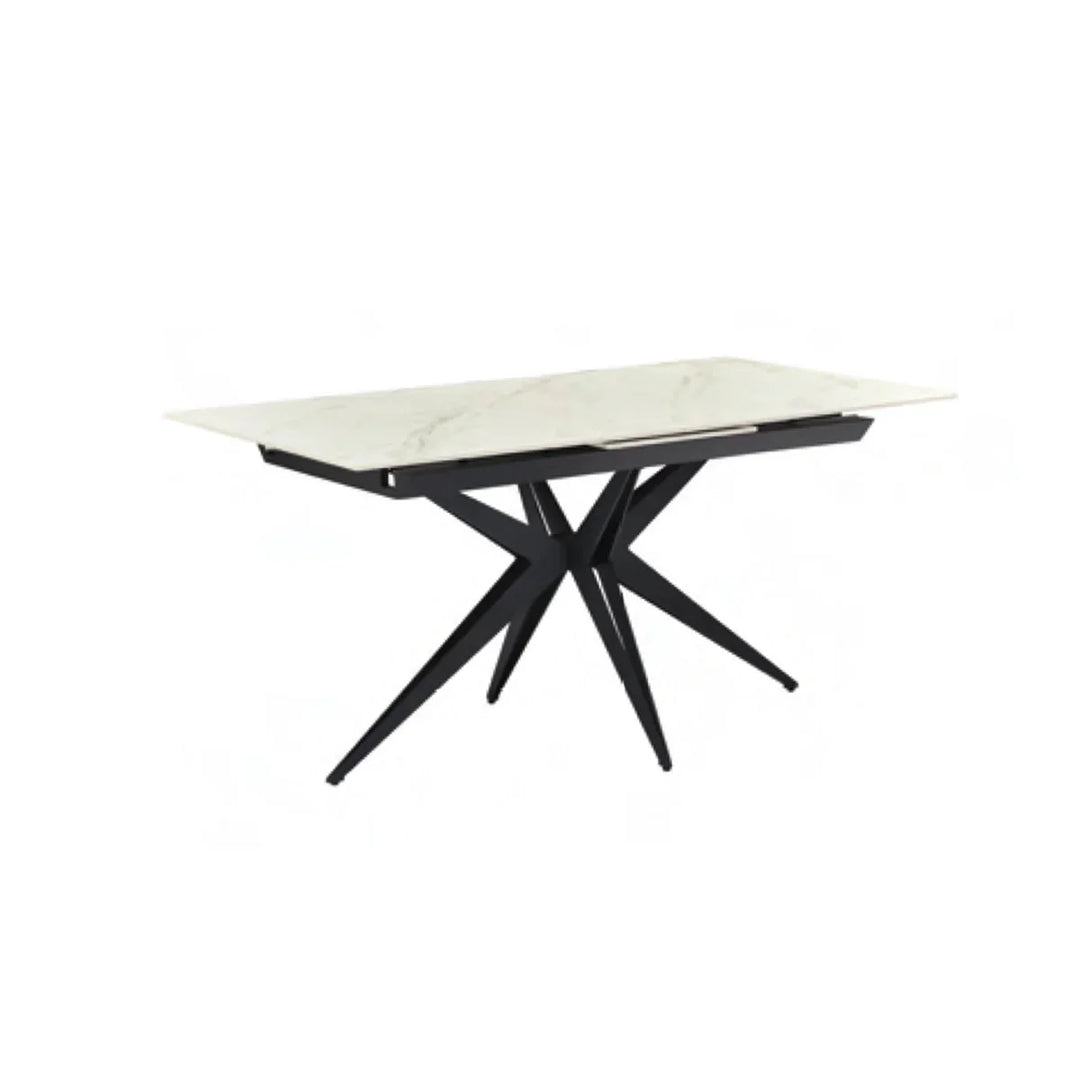 Nova 160-200cm White/Gold Ceramic Marble Extending Dining Table