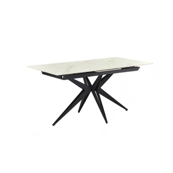 Nova 160-200cm White/Gold Ceramic Marble Extending Dining Table
