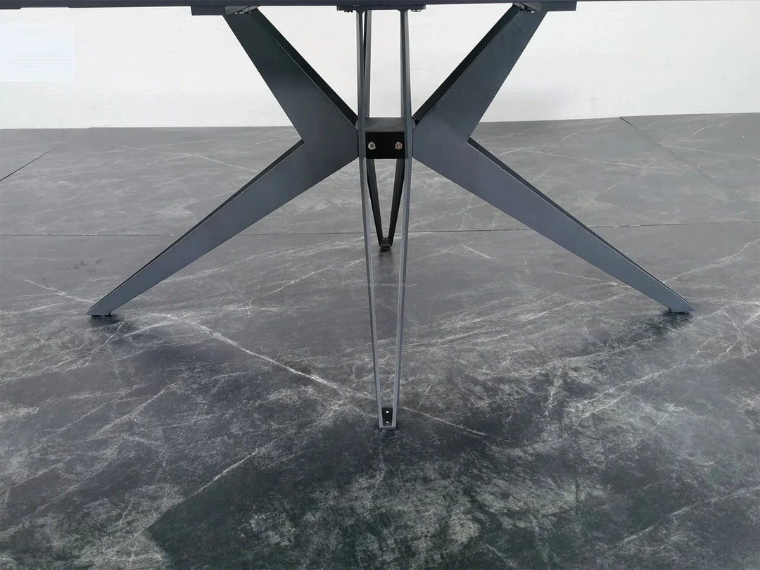 Nova 160-200cm White/Gold Ceramic Marble Extending Dining Table