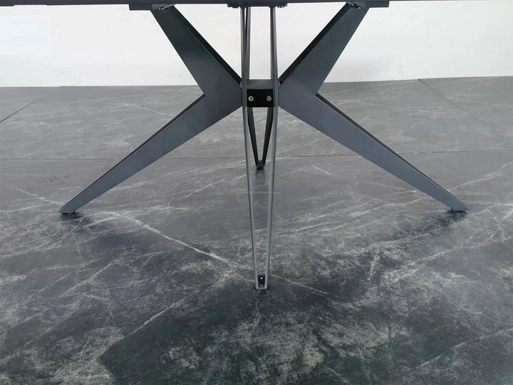 Nova 160-200cm White/Gold Ceramic Marble Extending Dining Table