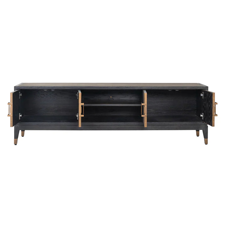 Richmond Interiors Bloomville Shagreen Faux Leather 4 Door TV Unit