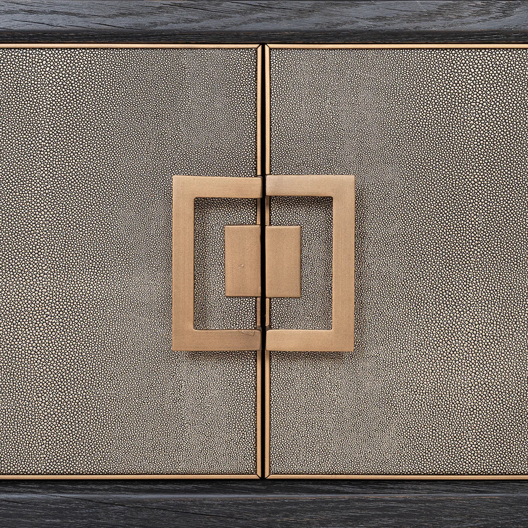 Richmond Interiors Bloomville Shagreen Faux Leather 4 Door TV Unit
