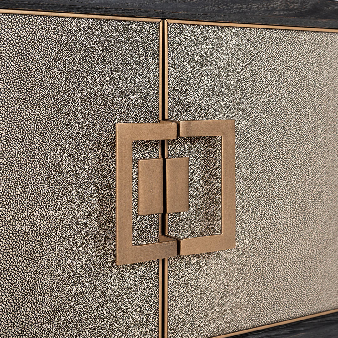 Richmond Interiors Bloomville Shagreen Faux Leather 4 Door TV Unit