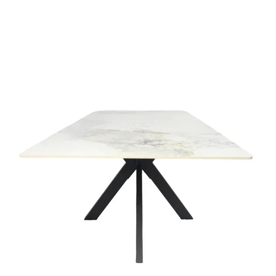 Phoenix 180cm White Ceramic Marble Fixed Dining Table