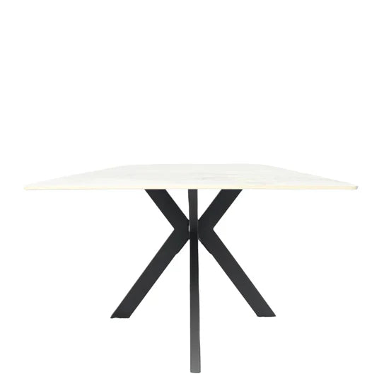 Phoenix 180cm White Ceramic Marble Fixed Dining Table