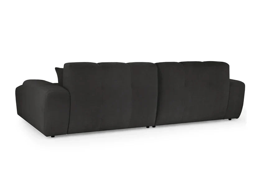The Bubble Charcoal Black Boucle Fabric Left Hand Corner Cloud Sofa