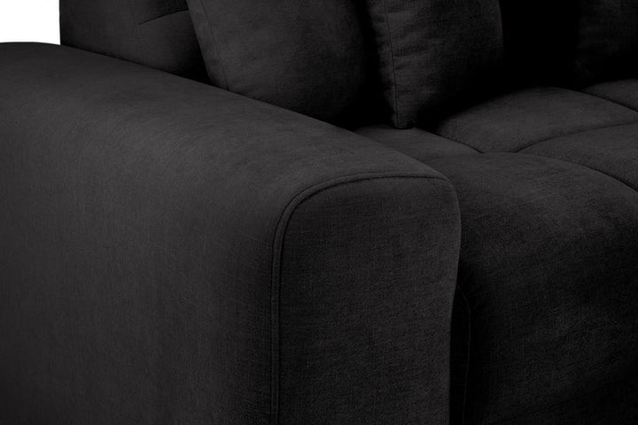The Bubble Charcoal Black Boucle Fabric Left Hand Corner Cloud Sofa