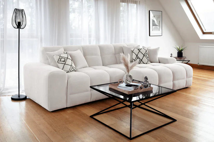 The Bubble Beige Boucle Fabric Left Hand Corner Cloud Sofa