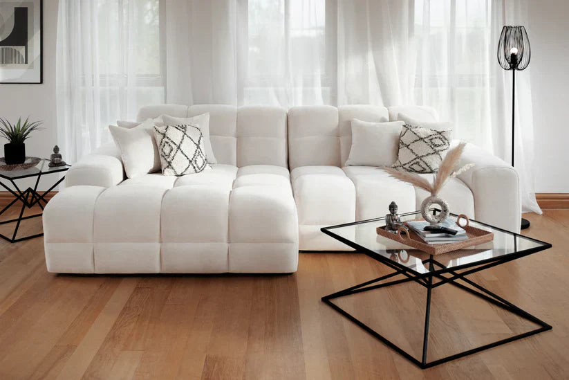 The Bubble Beige Boucle Fabric Right Hand Corner Cloud Sofa
