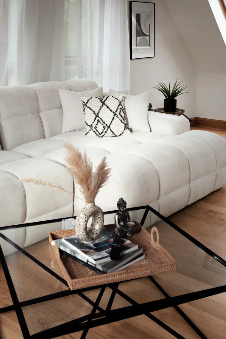 The Bubble Beige Boucle Fabric Left Hand Corner Cloud Sofa