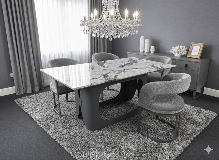 Lina Grey Marble 180cm Dining Table