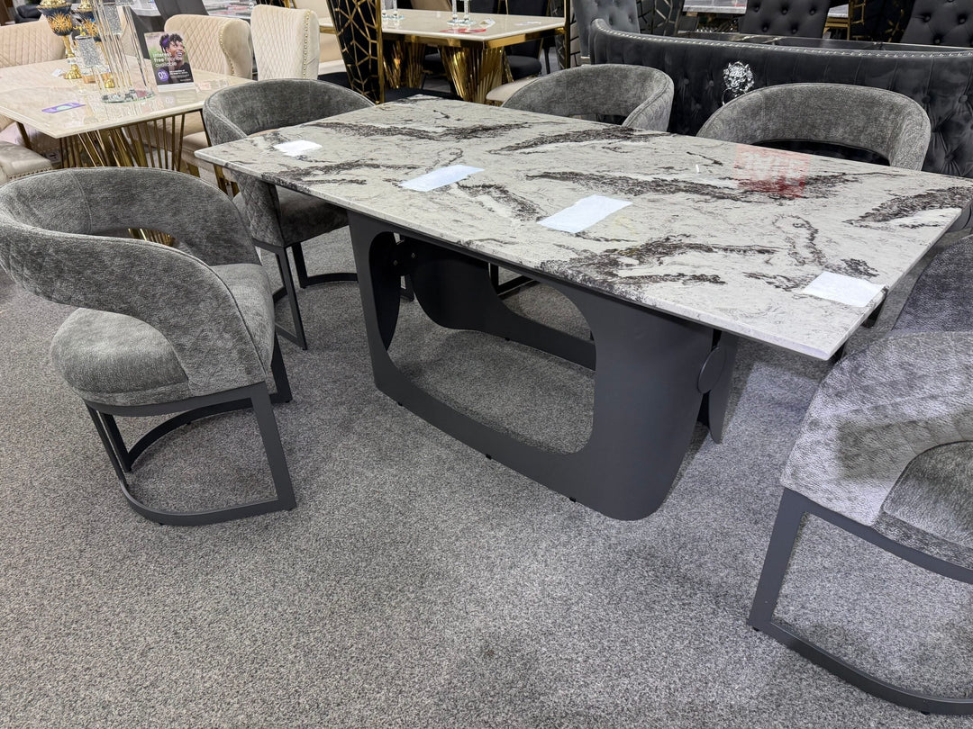 Lina Grey Marble 180cm Dining Table