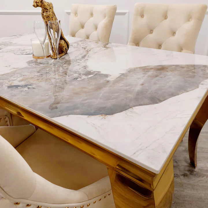 Louis Gold 120cm Ceramic Marble Console Table - 3 Colors