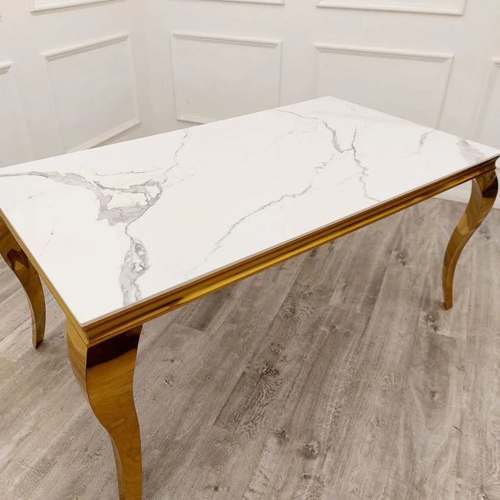 Louis Gold 120cm Ceramic Marble Console Table - 3 Colors
