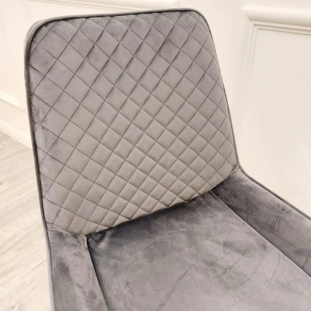 Luna Luxury Plush Velvet Dining Chair - 6 Colours-Esme Furnishings