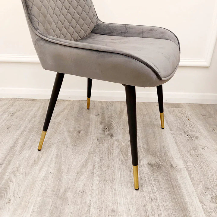 Luna Luxury Plush Velvet Dining Chair - 6 Colours-Esme Furnishings