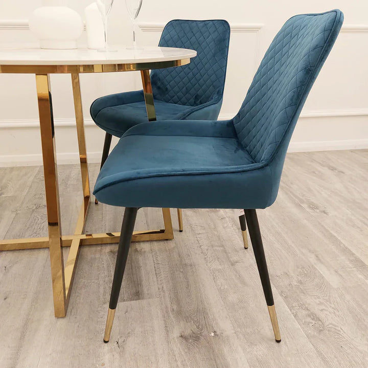 Luna Luxury Plush Velvet Dining Chair - 6 Colours-Esme Furnishings