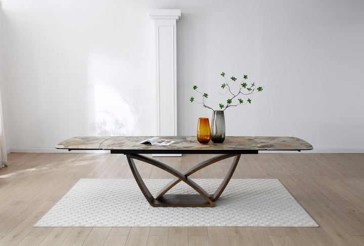 Lavish 200-300cm Italian Pandora Ceramic Marble Side Extending Dining Table