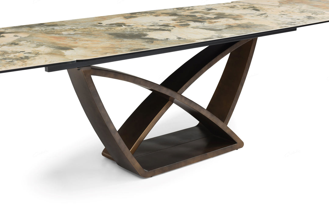 Lavish 200-300cm Italian Pandora Ceramic Marble Side Extending Dining Table