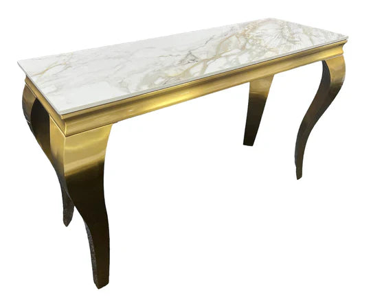 Louis Gold Marble Console Table In 4 Colours
