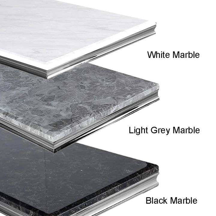 Arial 130cm Marble & Chrome Coffee Table - 5 Colours