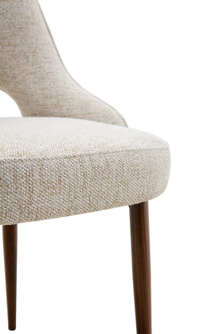 Milo Walnut Wood & Light Taupe Fabric Dining Chair