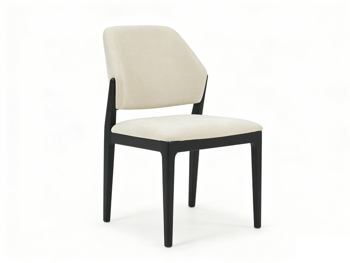 Sorrento Black Wood & Cream Fabric Dining Chair