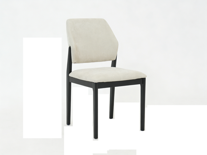 Sorrento Black Wood & Cream Fabric Dining Chair