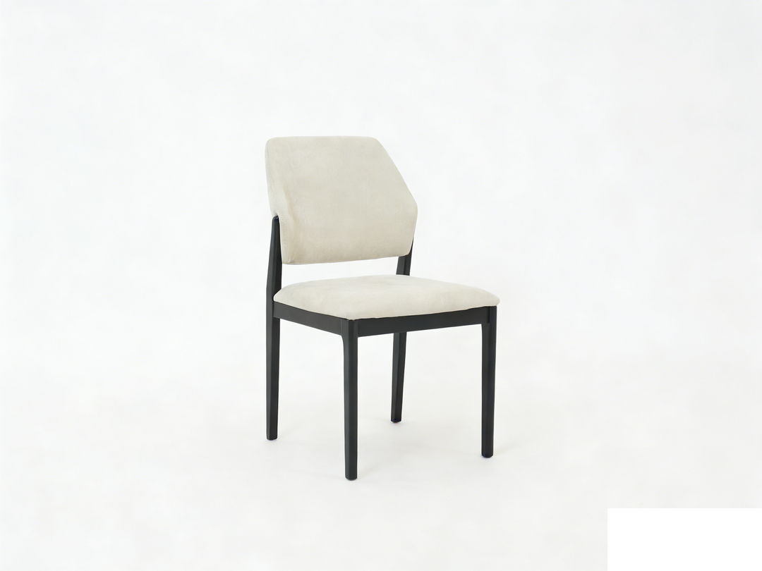 Sorrento Black Wood & Cream Fabric Dining Chair