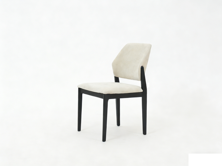 Sorrento Black Wood & Cream Fabric Dining Chair