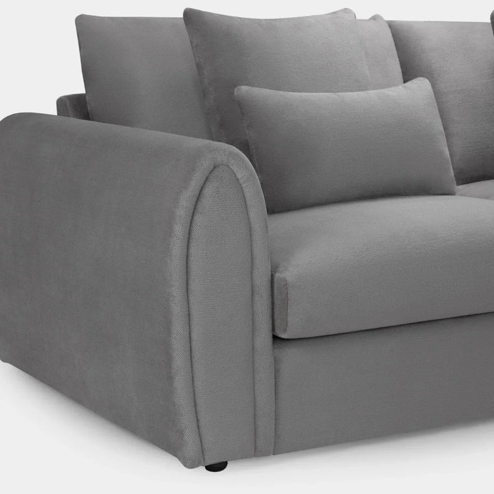 Mirabel Grey Velvet Large Corner Sofa