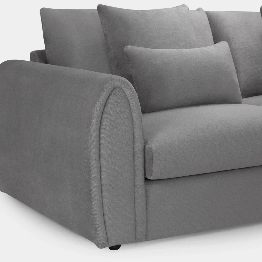 Mirabel Grey Velvet Left Hand Facing Corner Sofa