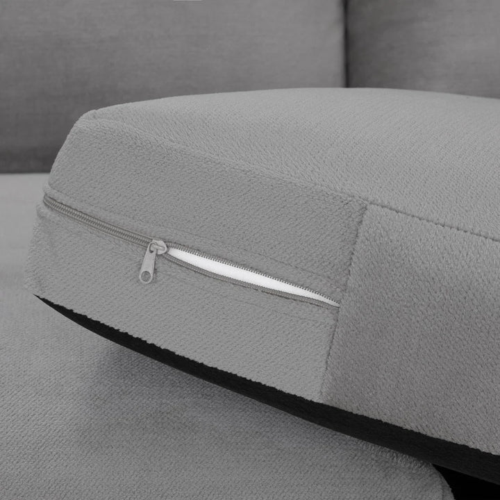 Mirabel Grey Velvet Left Hand Facing Corner Sofa
