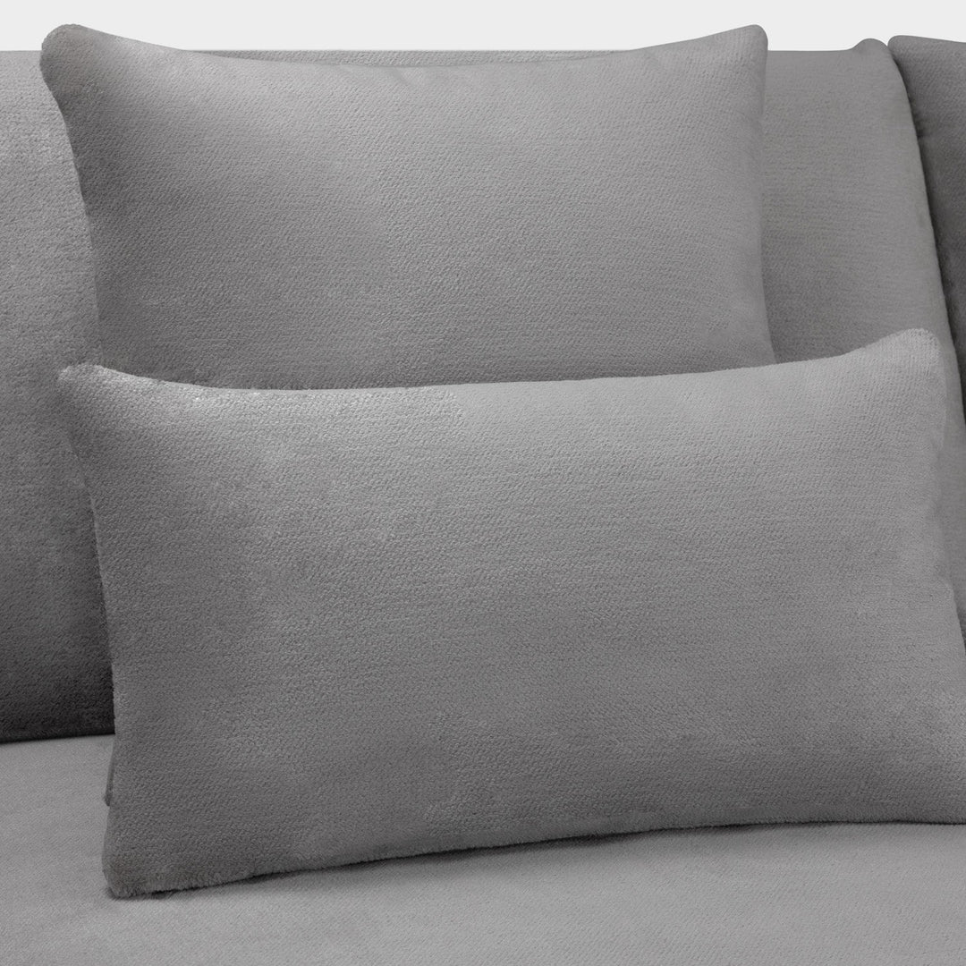 Mirabel Grey Velvet Right Hand Facing Corner Sofa