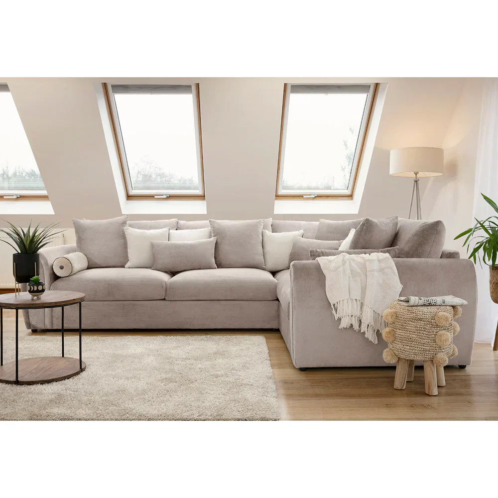 Mirabel Mocha Velvet Right Hand Facing Corner Sofa