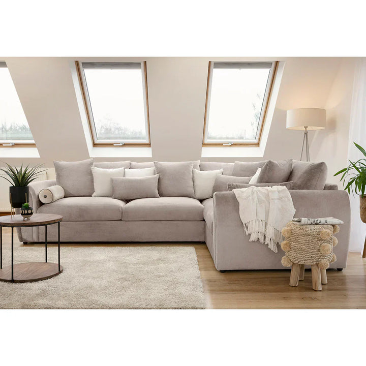 Mirabel Mocha Velvet Right Hand Facing Corner Sofa