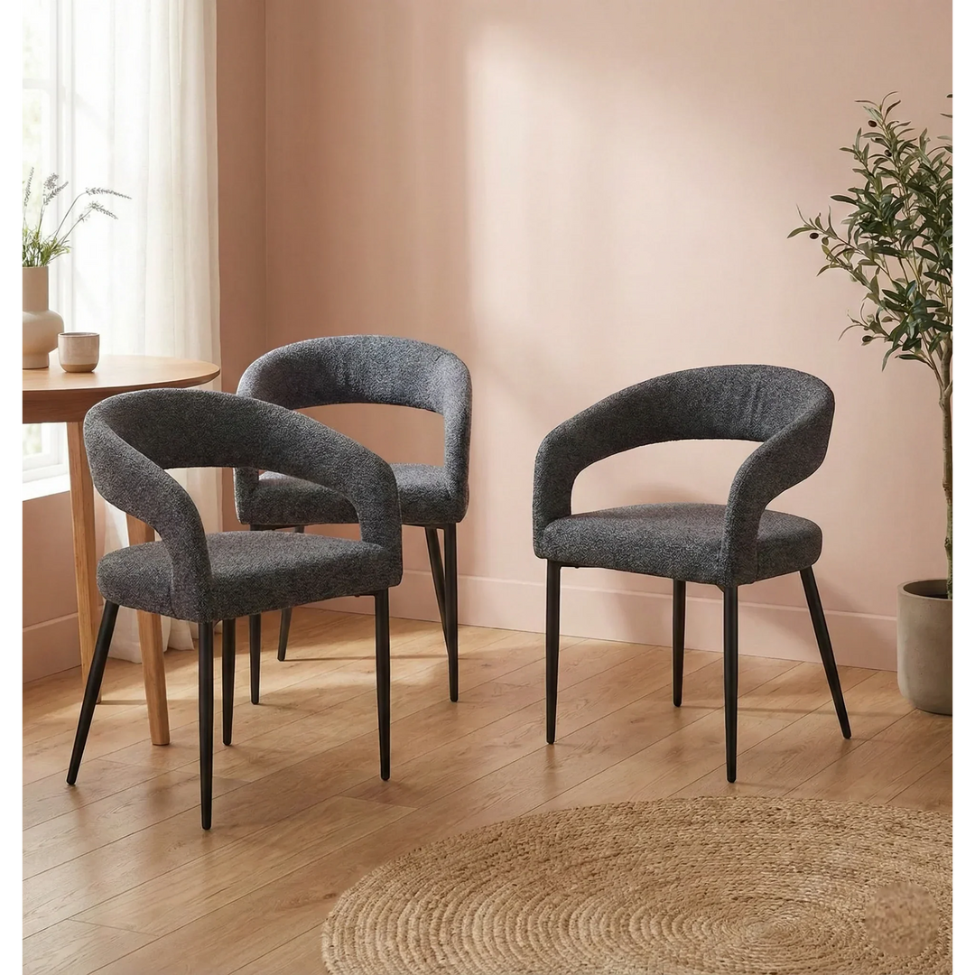 Olympia 160cm Grey Ceramic Marble Dining Table With Olympia Dining Chairs