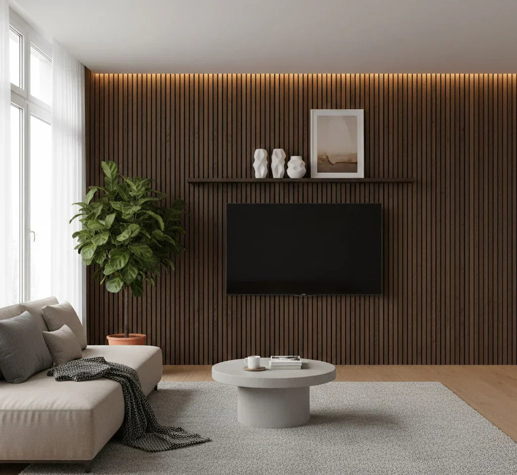 Premium 3 Sided Wood Veneer Wall Panels 240x32cm - Pack Of 2 - Range Of Colours