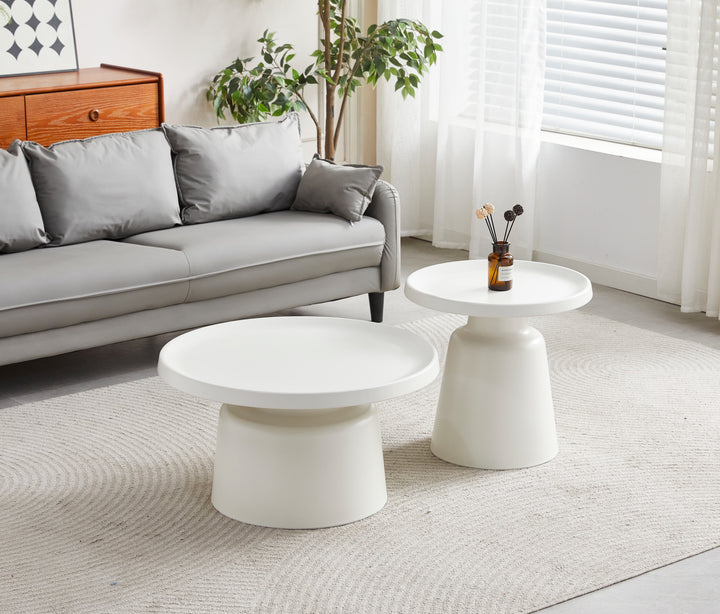 Picollo White High Gloss Set of 2 Nest Of Tables
